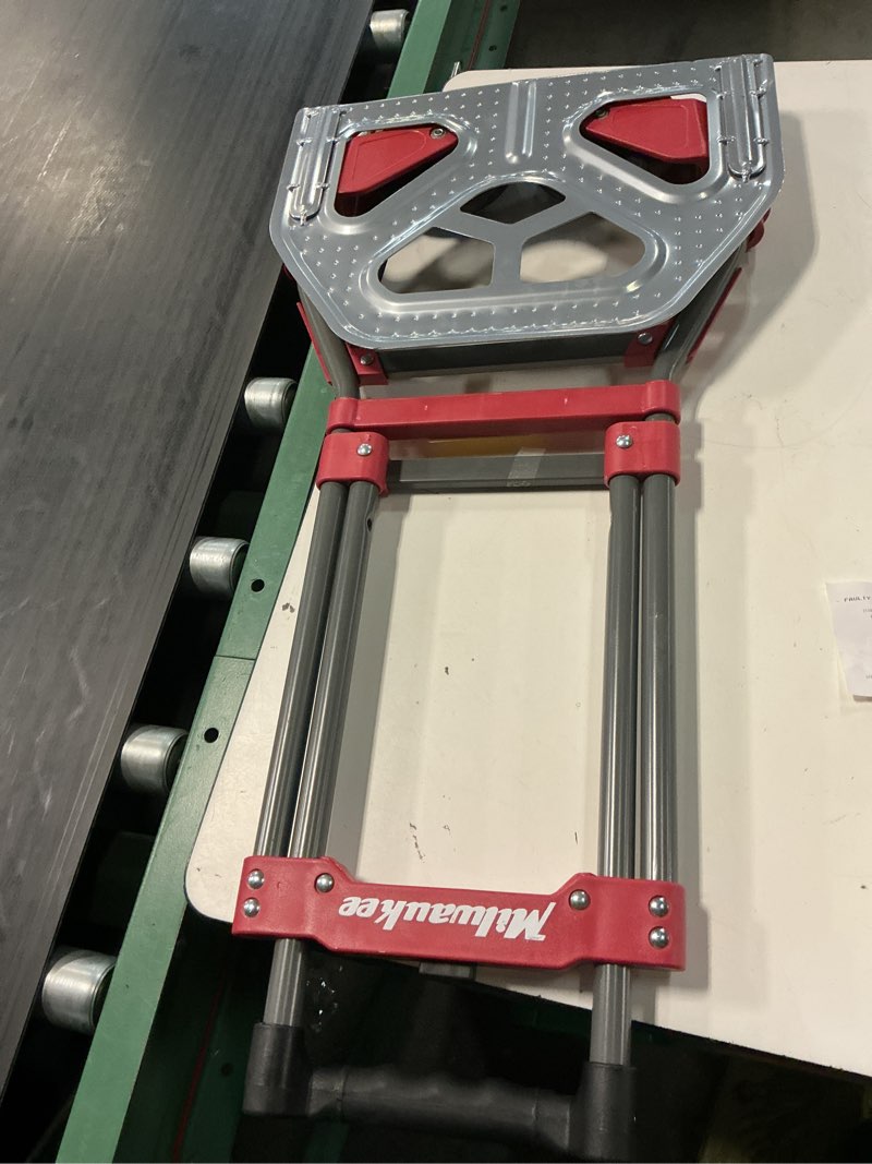 Condition photo showing Good Condition for milwaukee 150-lb capacity 2 -wheel red steel folding hand truck