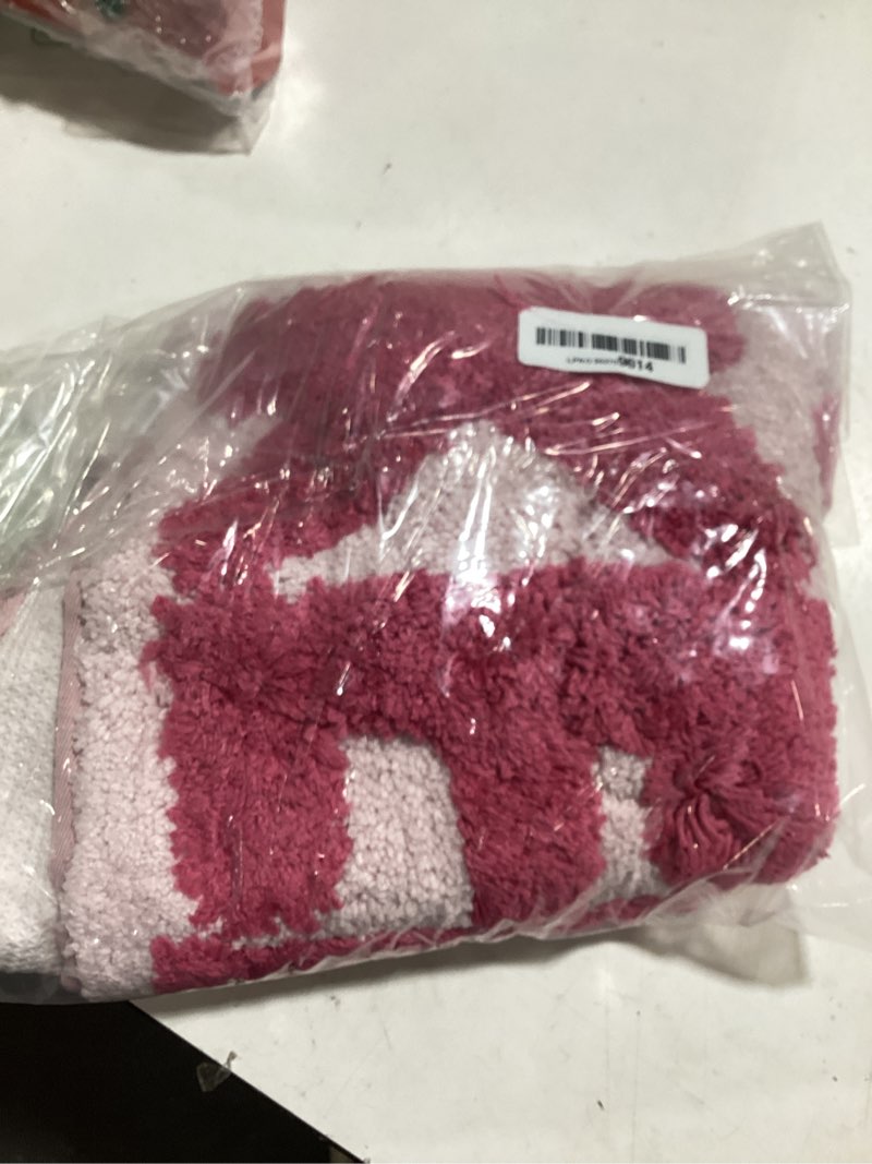 Condition photo showing As Is for new mungo get naked bath mat pink - hot pink bathroom rug, 31" x 20" bright pink