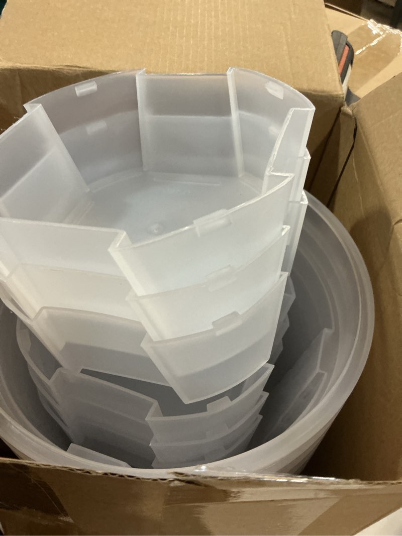 Condition photo showing Good Condition for wonderjune self watering pots for indoor plants with deep reservoir and high drainage holes for outdoor plants and flowers, bare root planter(7.09'',clear,6 pcs) 7.09'' clear 6