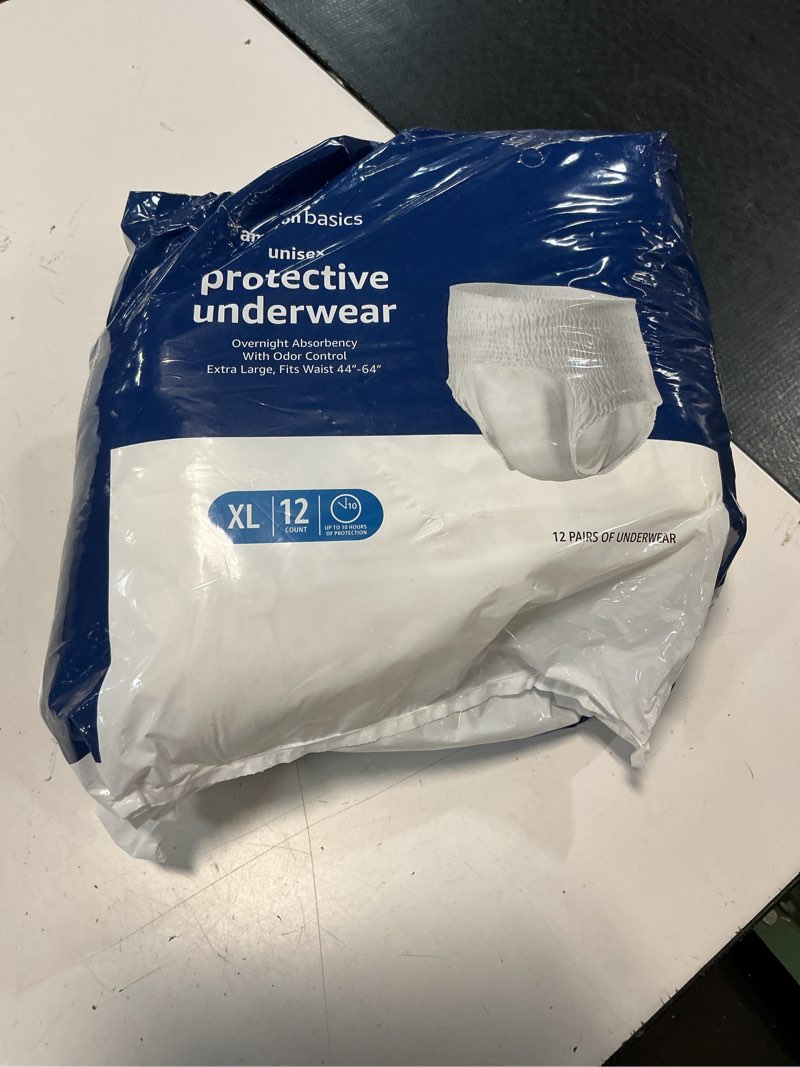 Condition photo showing New/Like New for amazon basics unisex protective underwear, overnight absorbency, extra large, 12 count