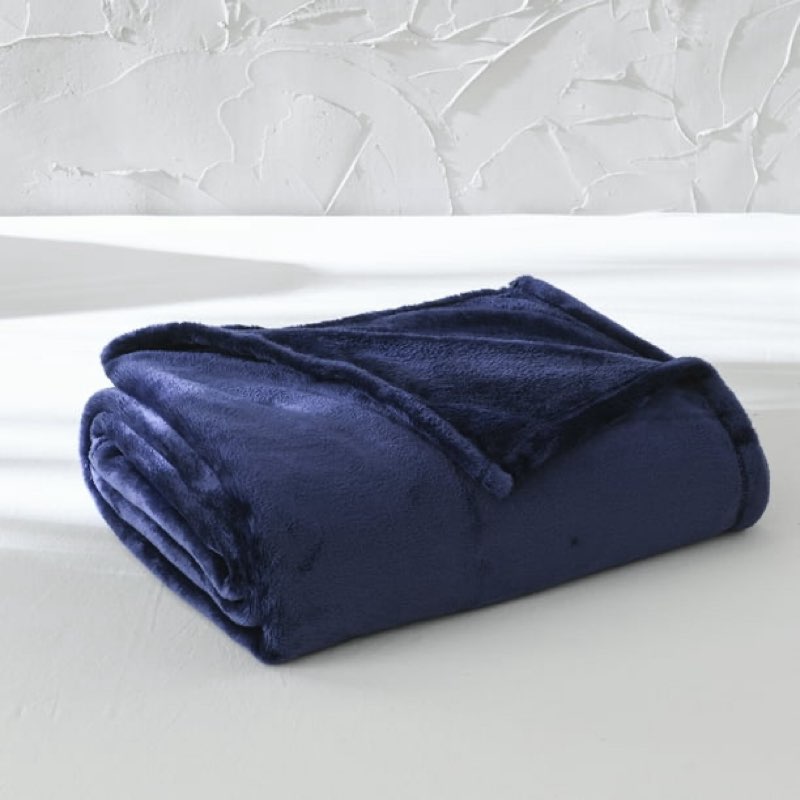 mainstays super soft plush blanket, dark blue, full/queen, adult/teen