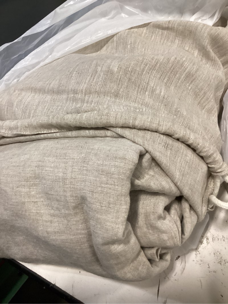 Condition photo showing Good Condition for quince european linen sheet set queen color chambray