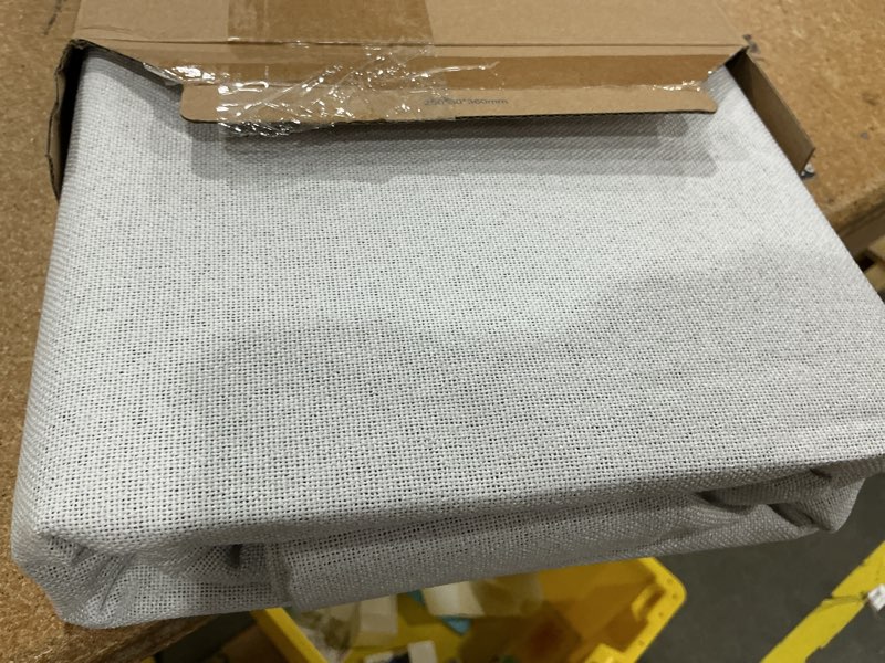 Condition photo showing Good Condition for miulee 100% blackout linen textured curtains for bedroom solid thermal insulated heathered white grommet room darkening curtains & drapes luxury decor for living room nursery 52 x 84 inch (2 panels) heathered white 52"w x 84"l (pack of 2)