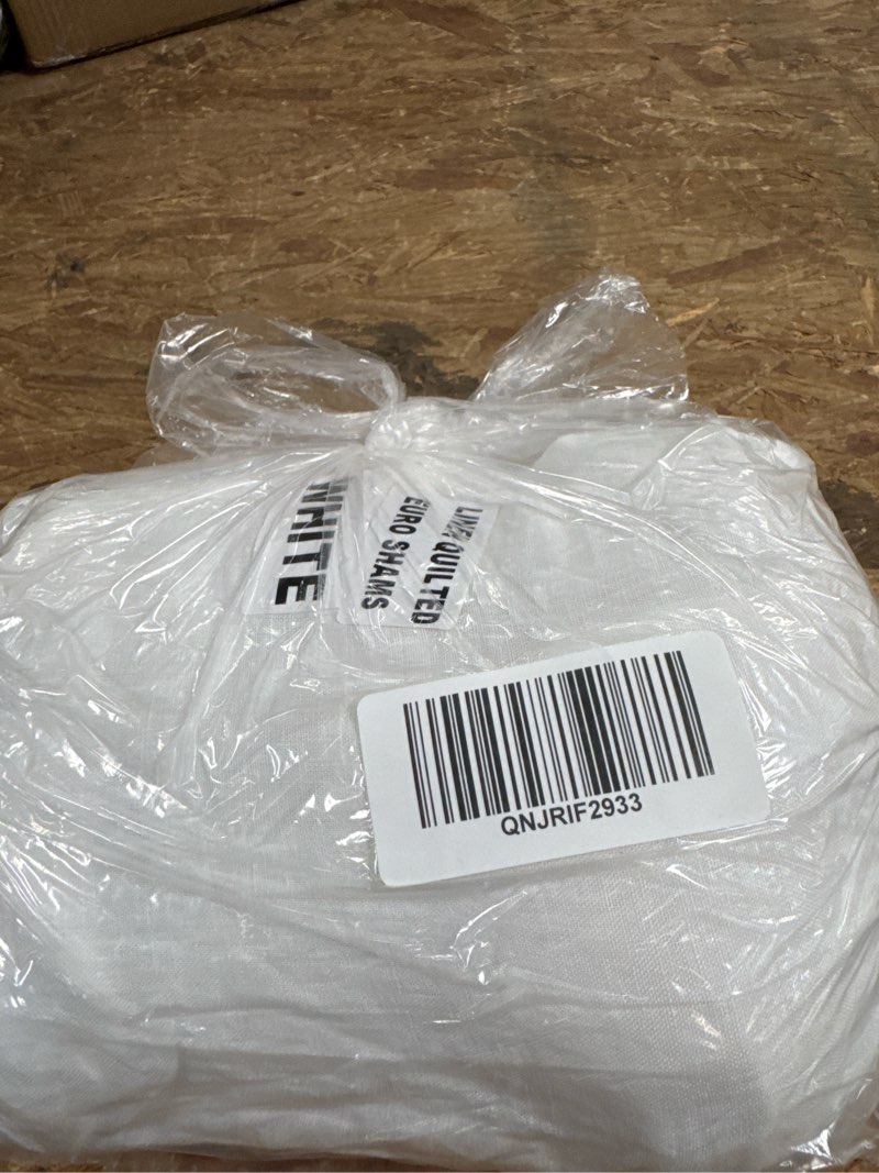 Condition photo showing Good Condition for european linen box quilted euro sham, euro, white
