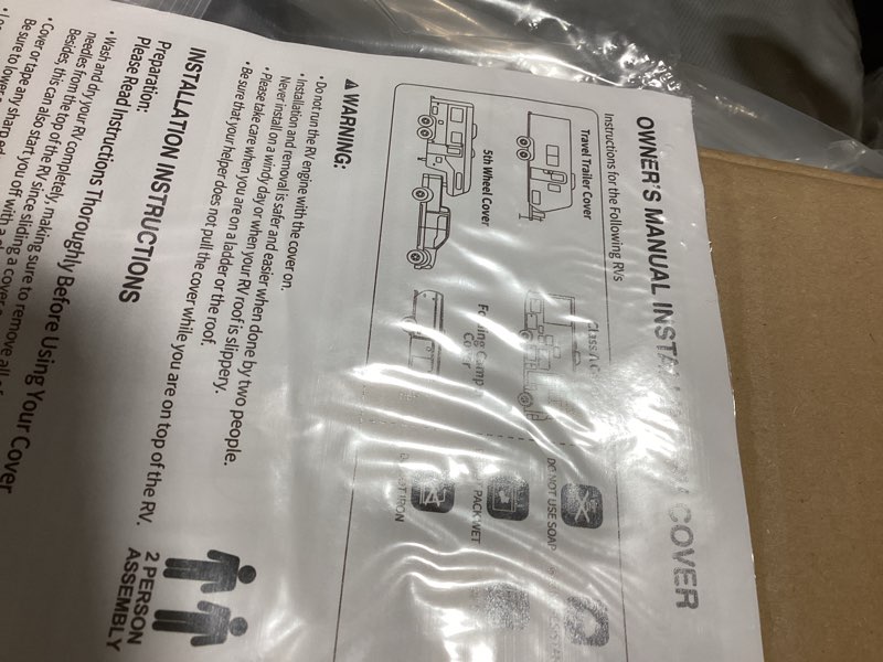 Condition photo showing New/Like New for Travel tailer cover