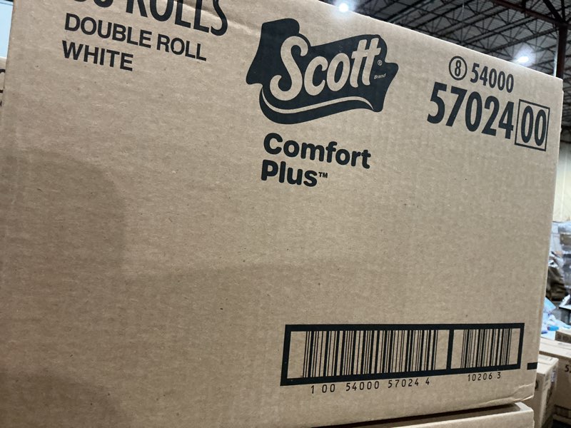 Condition photo showing New/Like New for scott comfortplus toilet paper, 36 double rolls, 231 sheets per roll, septic-safe, 1-ply toilet tissue double 231 sheets (pack of 36)