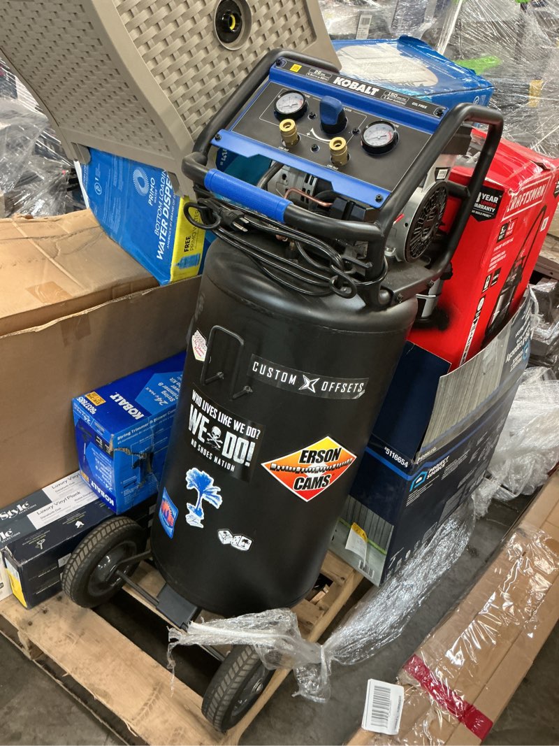 Condition photo showing As Is for kobalt air compressor