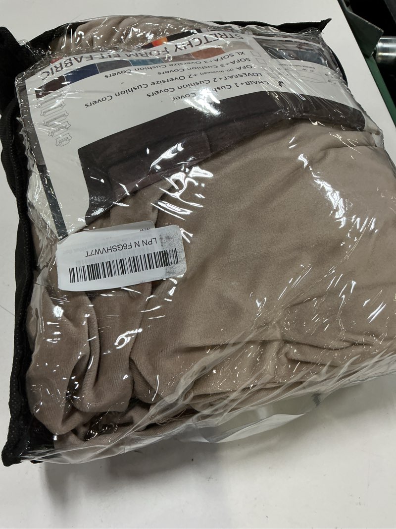 Condition photo showing New/Like New for znsayotx luxury velvet chair slipcovers with arms 2 piece stretch chair covers for living room thick soft armchair slipcover anti slip dog pet friendly furniture protector (khaki),30"-47"(1 cushion) 30"-47"(1 cushion) khaki