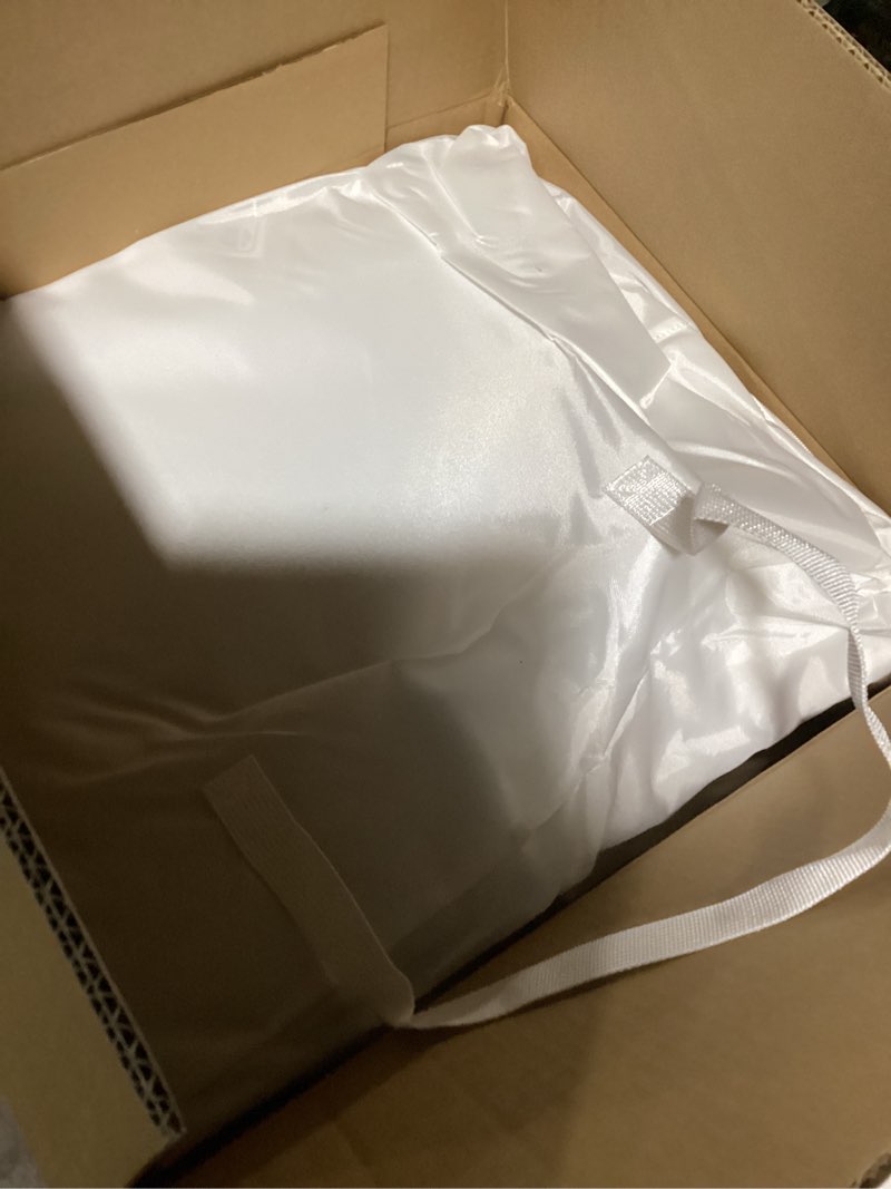 Condition photo showing Good Condition for indoor bounce house for toddlers 1-3, noiseless small bouncy house, pvc materials, mini bouncy castle for indoor outdoor use, 55in lx55in wx45in h, white bounce house with built-in blower, nice gift