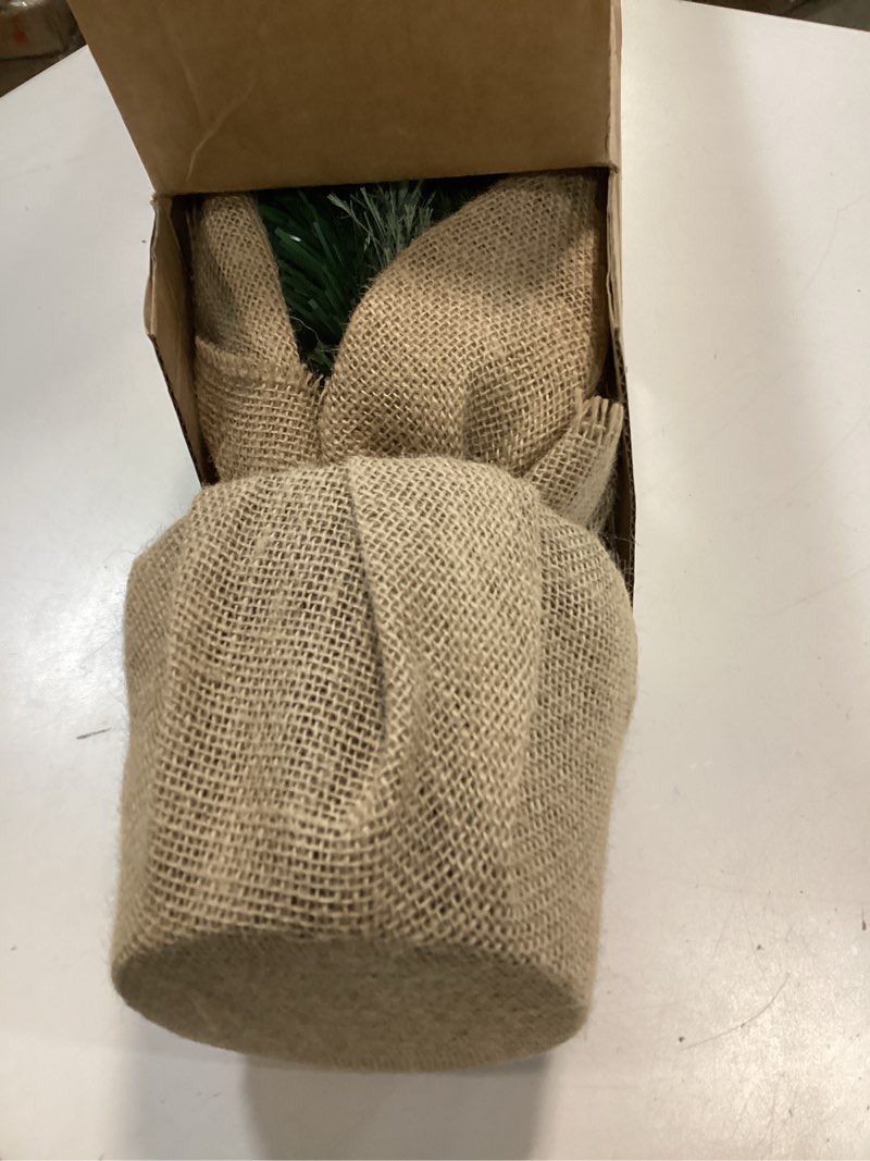 Condition photo showing Good Condition for 3ft Pre-lit Artificial Christmas Tree,100 PVC Branches Tips+20 Flowering Pine Needles+Burlap Wrapped Plastic Base,Battery Operated Green Xmas Tree for Tabletop or Desk
