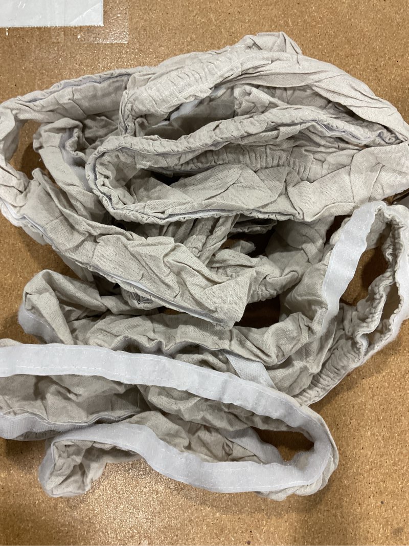 Condition photo showing New/Like New for fabric cord cover, 2 pcs 6 feet and 2 pcs 4 feet chain cable sleeve, chandelier lighting wire cord cover for lamps light fixtures lighting wires cable management, pleat effect 4pcs