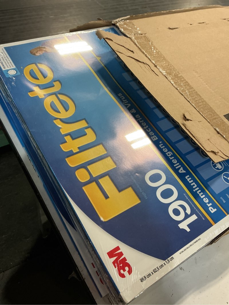 Condition photo showing Good Condition for filtrete 20x25x1 ac furnace air filter, merv 13, mpr 1900, premium allergen, bacteria & virus filter, 3-month pleated 1-inch electrostatic air cleaning filter, 4-pack (actual size 19.69x24.69x0.78 in)