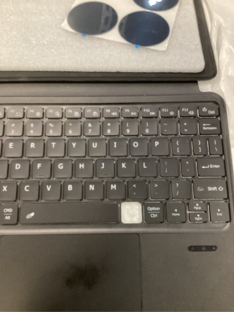 Condition photo showing As Is for Universal Keyboard Case for 9-11 Inch Tablets, Dual Bluetooth Detachable Keyboard for Android Tablets/iPads/Galaxy Tabs, Magnetic Backlit Keyboard with Washable Adhesive Mount&Any-Angle Stand&Trackpad