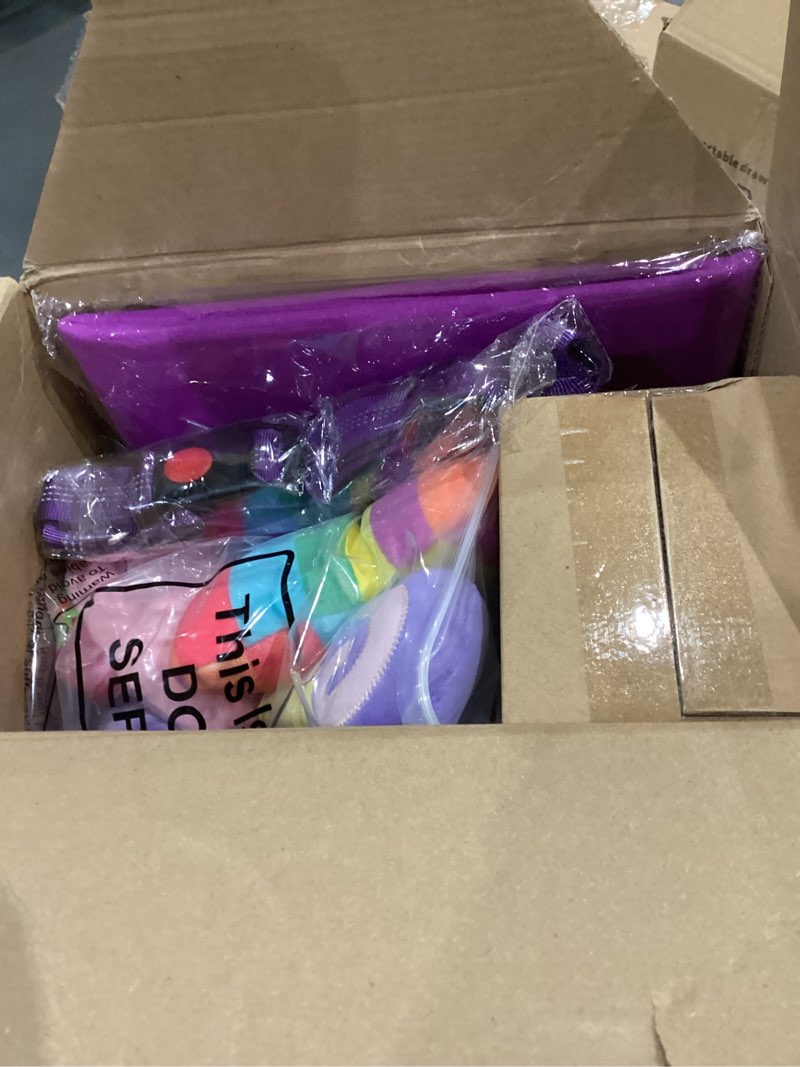 Condition photo showing Good Condition for abbylike 50 pcs puppy supplies starter kit for small dogs puppy essentials includes leash, bowls, teeth brushes, water bottle, and more accessories for dogs pet day welcome gift(purple)