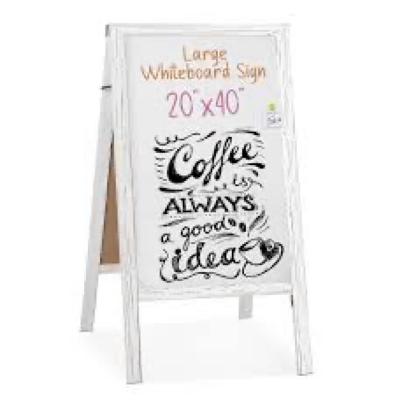 ilyapa wooden a frame whiteboard sign - magnetic dry erase sidewalk menu board - sturdy freestanding