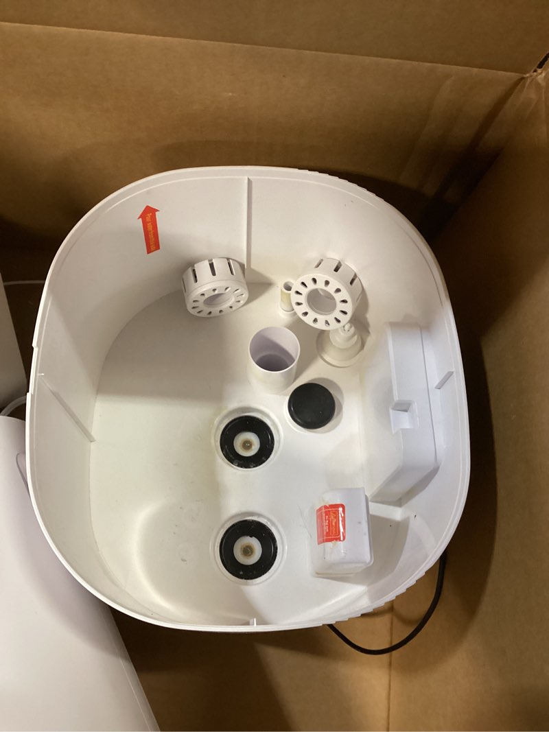 Condition photo showing As Is for humidifier large room, 2000 sq.ft quiet whole house humidifier, 4.8gal/18l large water tank, 30%-95% custom humidity, top fill, 800ml/h cool mist, extension tube, remote control, aroma box