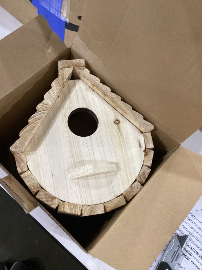 Condition photo showing Good Condition for starswr bird house for outside,bird houses outdoor, natural wooden bird house clearance bluebird finch cardinals hanging birdhouse for garden viewing