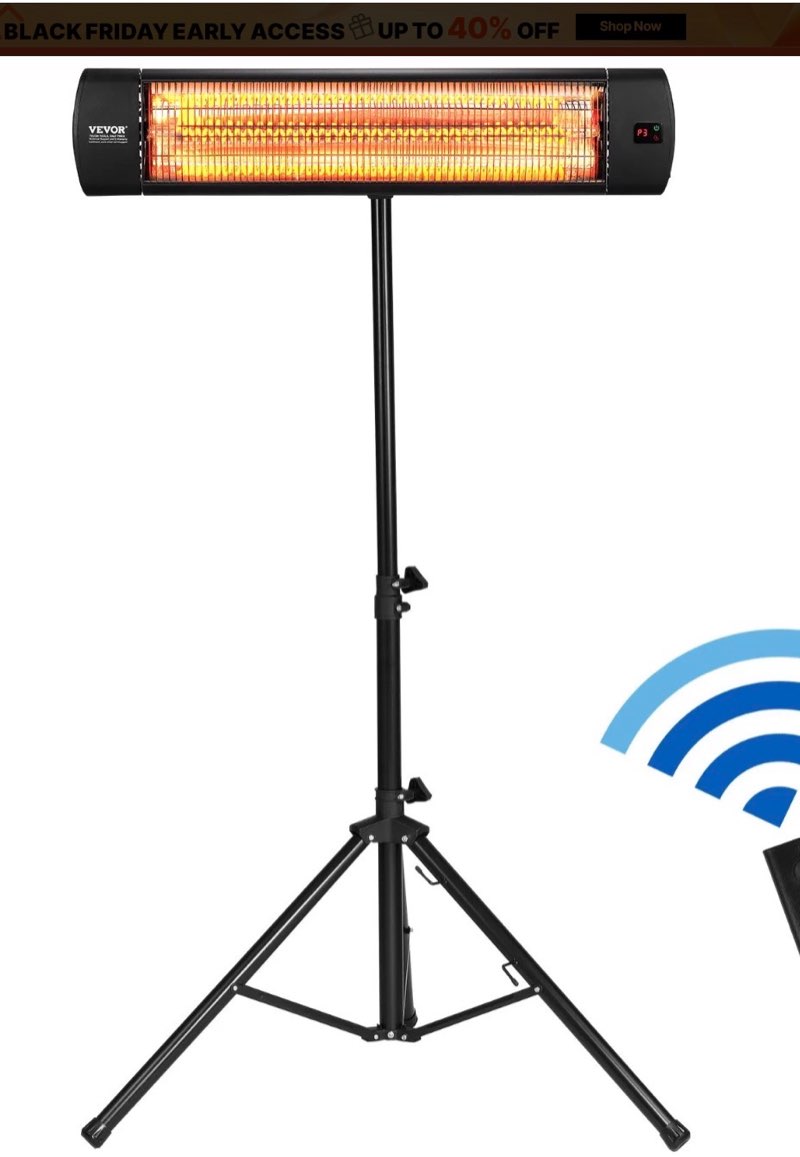 MODEL;SH04(1500W Outdoor Infrared Patio Heater with Tripod & Wall Mount | 3 Heat Levels)