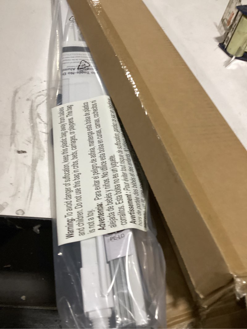 Condition photo showing As Is for lazblinds no tools-no drill 1" aluminum mini blinds, cordless blinds for indoor windows, light filtering horizontal blinds and shades for window size 36'' w x 64'' h, white no drill-white 36'' w x 64'' h