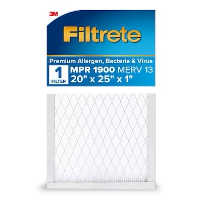 Filtrete 20 x 25 x 1 MERV 13 1900 MPR Premium Allergen, Bacteria and Virus Electrostatic pleated