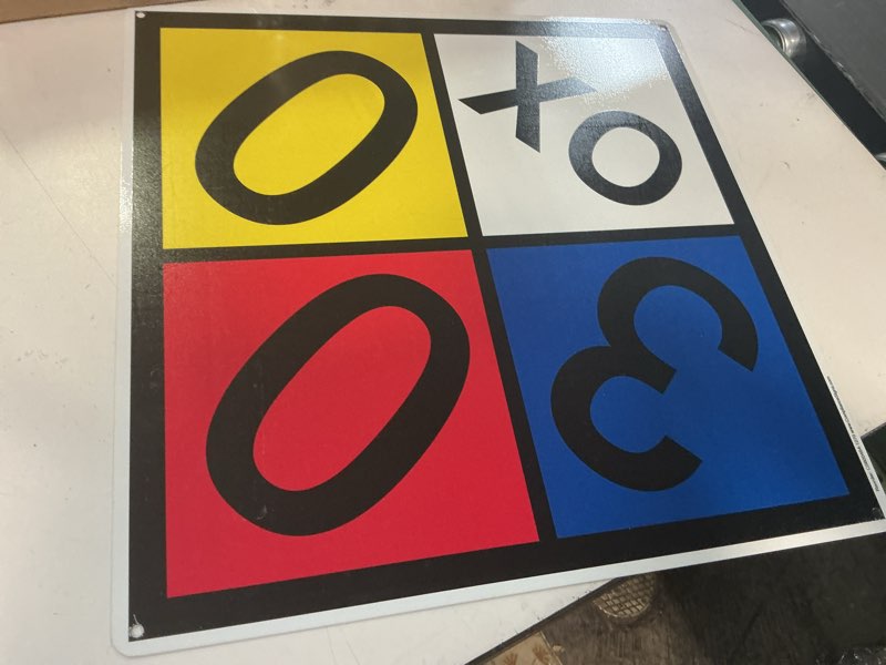 Condition photo showing New/Like New for 15 inch nfpa 704 placard diamond, aluminum metal nfpa sign 3-0-0-ox with mounting holes for health, special hazard identification, made in the usa by compliancesigns 15\" diamond aluminum
