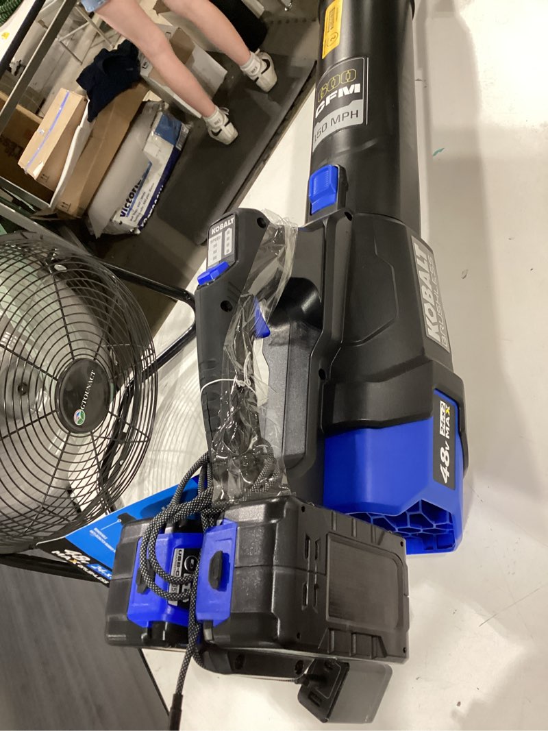 Condition photo showing As Is for kobalt 48v max leaf blower