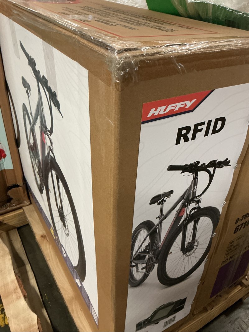 Condition photo showing New/Like New for huffy 27.5" vertis 36v electric mountain bike, fits riders 60"+, gray, adult, unisex