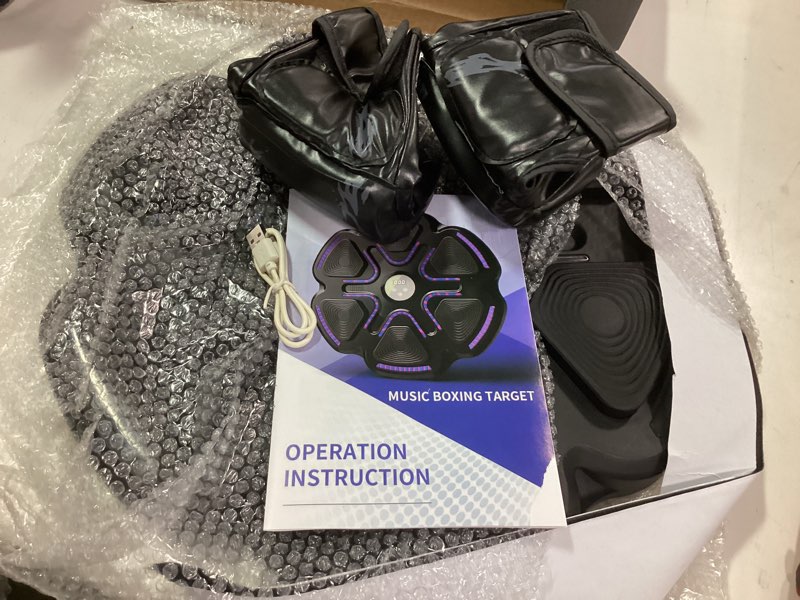Condition photo showing Good Condition for QEIFEII 2025 Music Boxing Machine with Boxing Gloves, Smart Bluetooth Boxing Trainer, Boxing Wall Mo