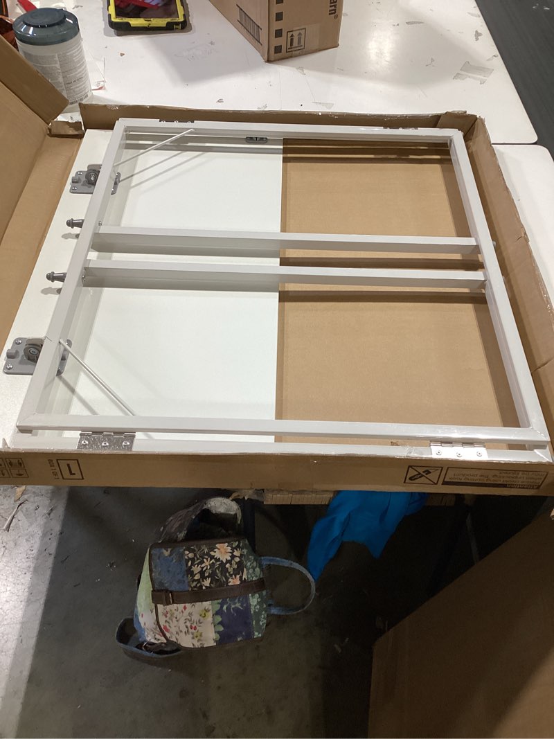 Condition photo showing Good Condition for alawooder folding desk - 31.5" wood top foldable desk for small spaces | no assembly required compact desk for home office, writing, and study white 31.5"w x 15.7"d