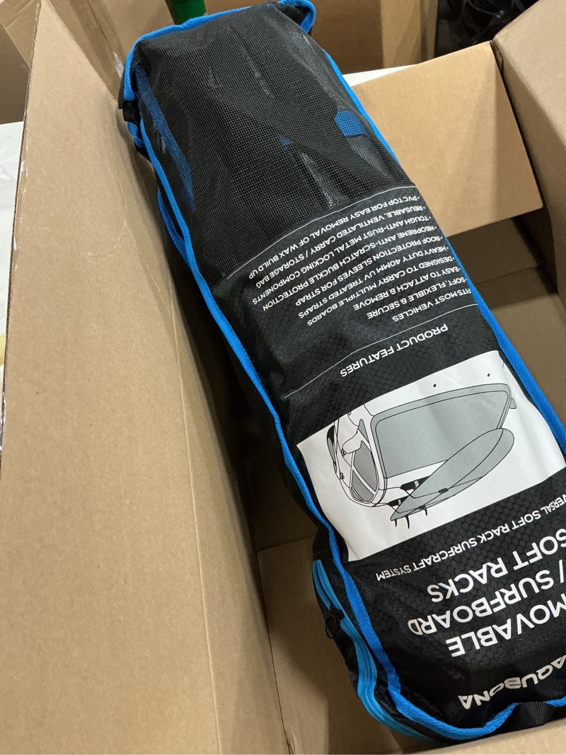 Condition photo showing Good Condition for aqubona universal car soft roof rack pads?luggage carrier capacity load 158lb for kayak/canoe/surfboard/paddle with adjustable & steady tie-down straps and storage bag