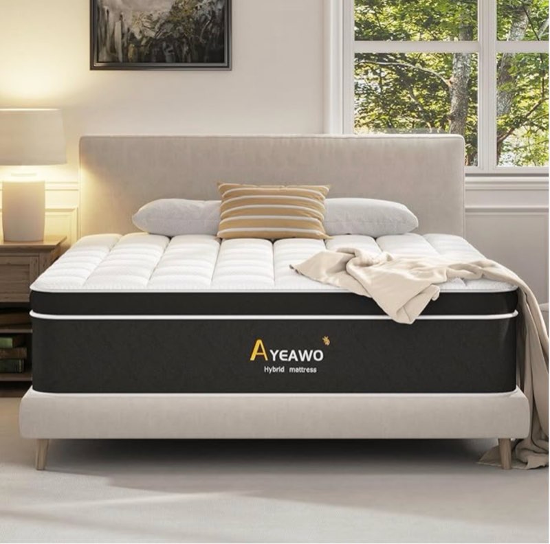 full size mattress, 10 inch hybrid full bed mattress with gel memory foam and individual springs, ultra comfort bed in a box, pressure relief & motion isolation, medium firm