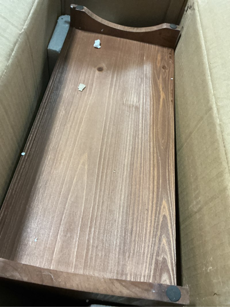 Condition photo showing As Is for collective home - 2 tiered storage cabinet, countertop cabinet, wood organizer for kitchen living room bedroom bathroom office with magnetic door, 15.75 x 14.5 x 6.5, brown, 01 brown01