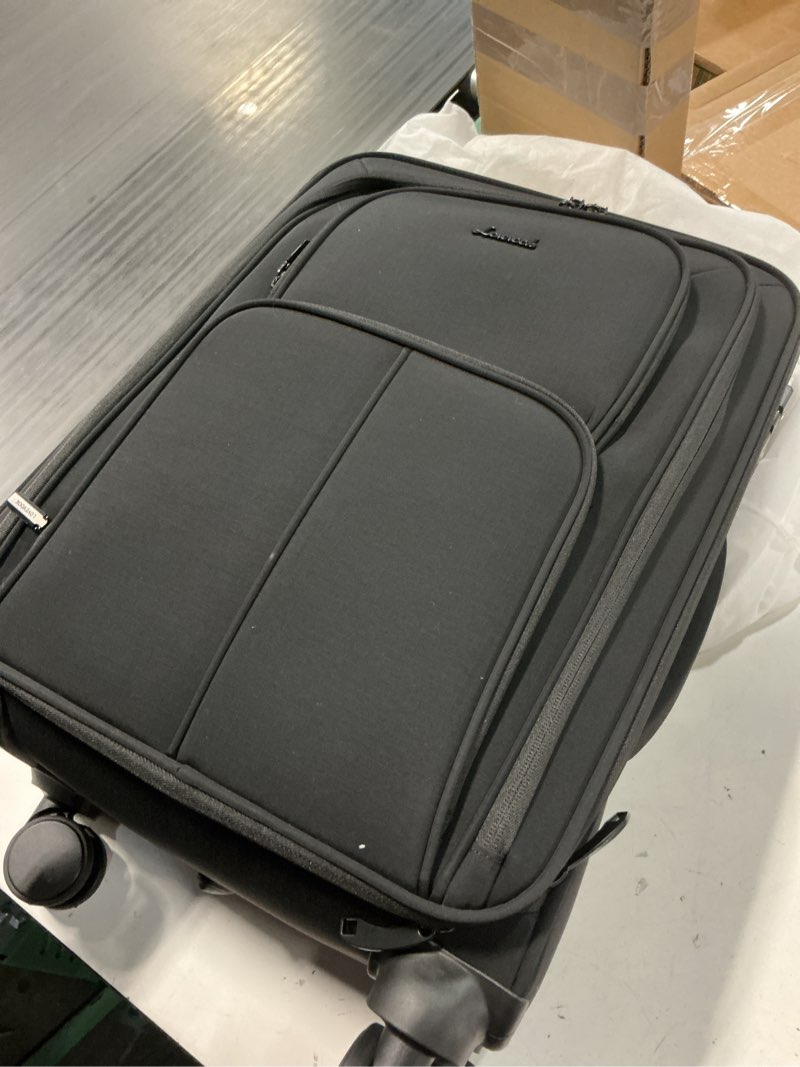 Condition photo showing Good Condition for lovevook carry on luggage 22x14x9 airline approved, 22 inch softside suitcases with spinner wheels, lightweight carry-on suitcase with tsa lock for women men, large luggage for travel business trip 22 inch_carry on black