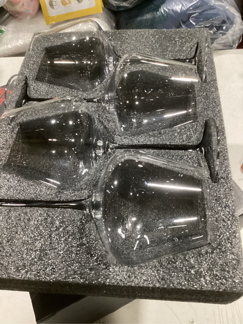 Condition photo showing New/Like New for JBHO Set of 4-21 Ounce Hand Blown Italian Style Crystal Burgundy Wine Glasses - Lead-Free Premium Crystal Clear Glass - Gift-Box for any Occasion 4 Wine Glasses