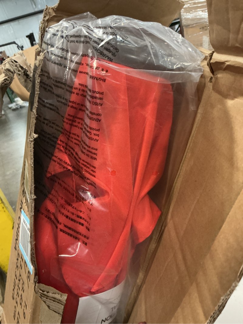 Condition photo showing Good Condition for jearey 6.5x10 ft rectangular patio umbrellas rectangle outdoor umbrella with push button tilt and crank, market table umbrella 6 sturdy ribs uv protection for poolside garden backyard deck, orange 6.5x10ft orange