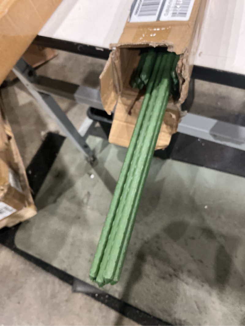 Condition photo showing Good Condition for 6 pack tomato cage for garden, 48 inches metal garden stakes, plant support cages trellis for garden and pots, tomato trellis for potted plants, trellis for climbing plants outdoor,green 48'' x 12''