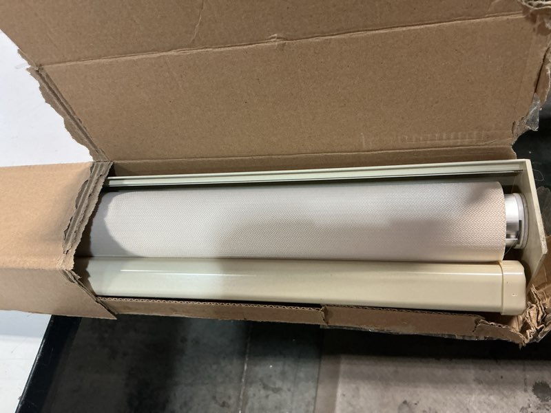 Condition photo showing As Is for ChrisDowa Cordless Zebra Blinds for Windows, Dual Layer Free-Stop Light Filtering Window Roller Shades, Pull Down Privacy Zebra Shades for Home, Office, Bedroom, Door (64" W x 72" H, Beige) 64"W x 72"H Beige
