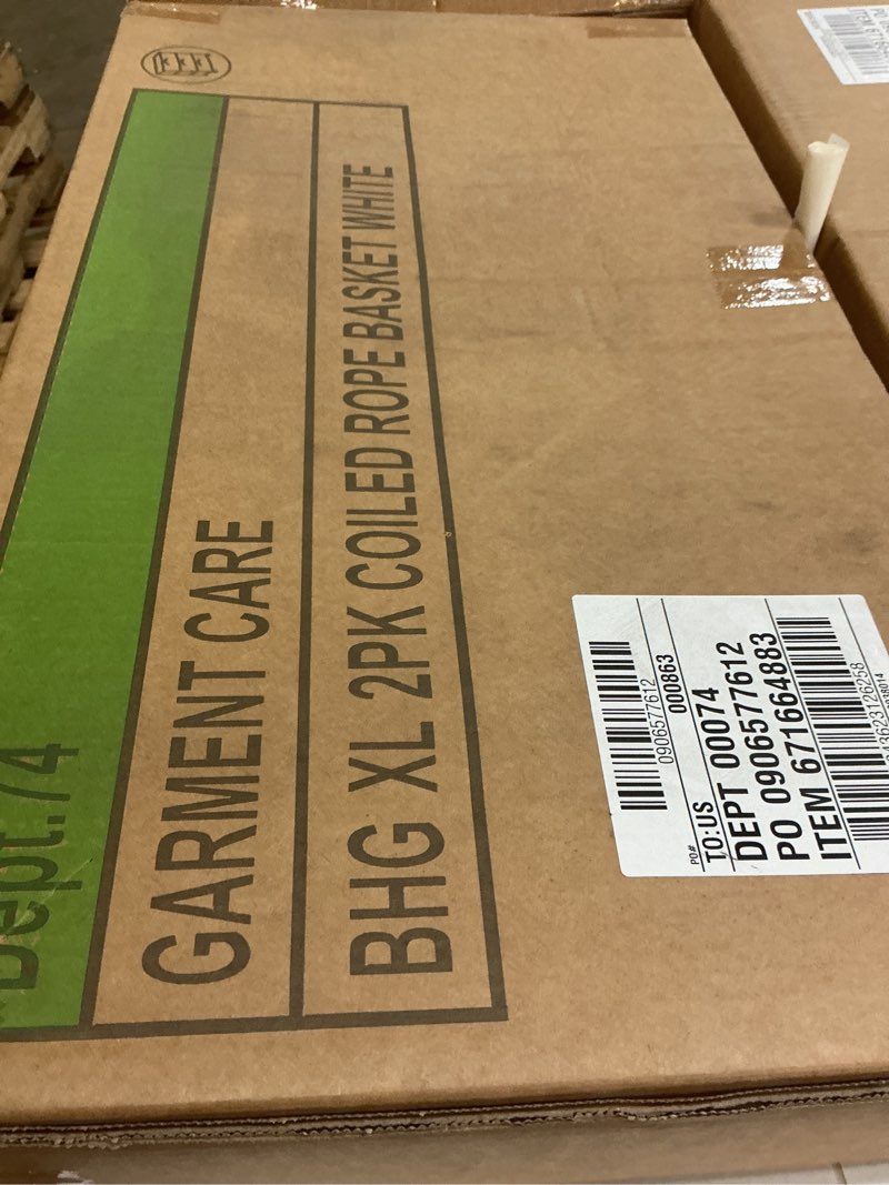 Condition photo showing New/Like New for better home and gardens 2pk coiled tope basket white