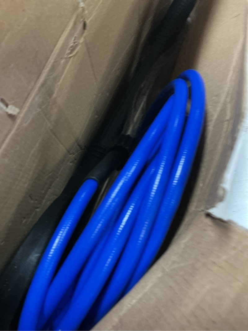 Condition photo showing As Is for feng pai pressure washer gun with 15in extension wand & 25ft hose, 5 nozzle tips quick connect, power washer hose and wand replacement, m22 14mm fitting for home car clean washing, 4000 psi, blue