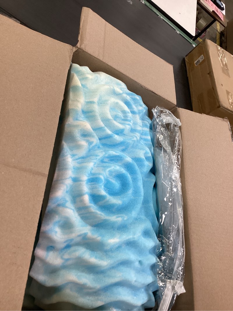 Condition photo showing New/Like New for SINWEEK 2 Inch Mattress Topper 5-Zone Memory Foam Mattress Topper Pressure Relief Soft Mattress Pad, CertiPUR-US Certified, Twin Size Blue Twin 2 Inch-Blue