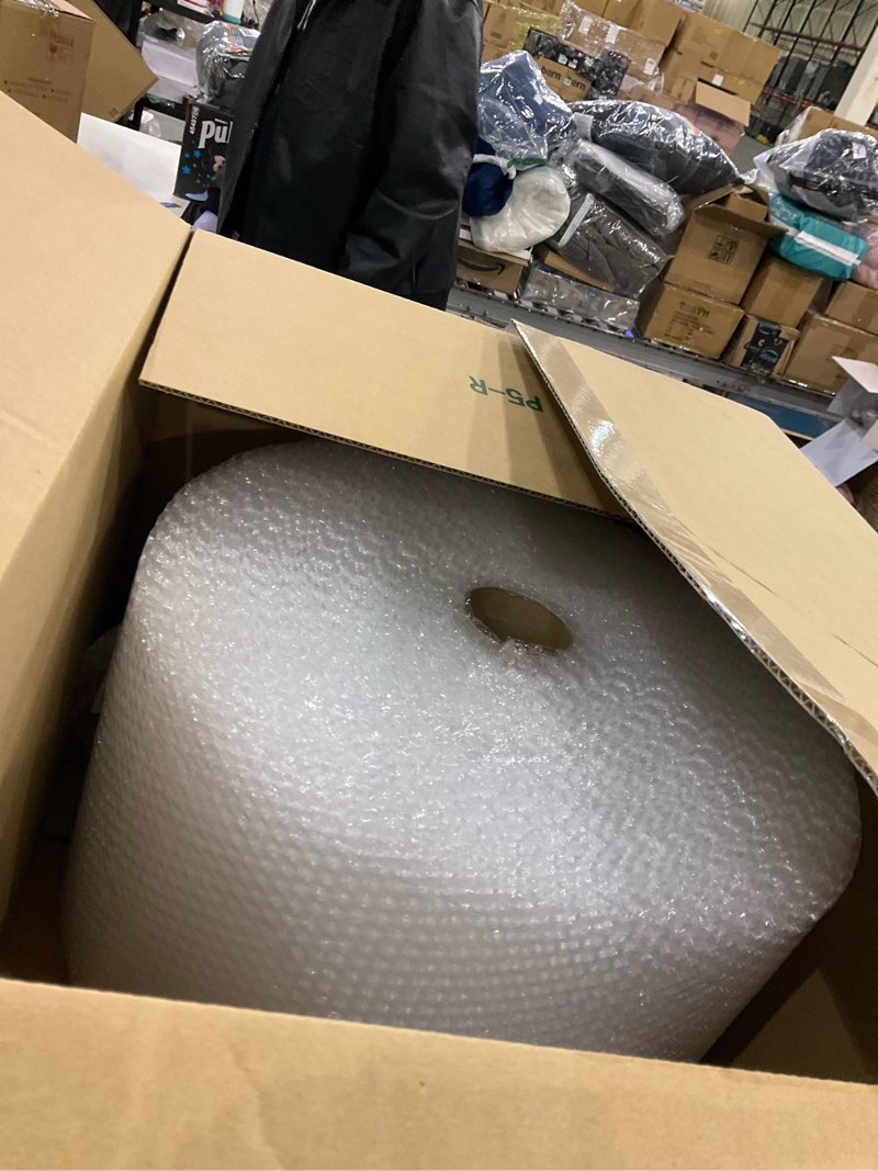 Condition photo showing New/Like New for Amazon Basics Bubble Cushioning Wrap Packing Material for Fragile Items, Perforated, 12 inch x 175 ft Long Roll, Small 3/16", Clear Clear 12 inch x 175 ft