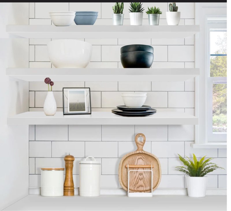 sorbus floating shelves for wall - set of 3 long floating shelves for bedroom, kitchen, living room, bathroom shelves, farmhouse home decor - 35 x 9 inch wall mounted floating shelves