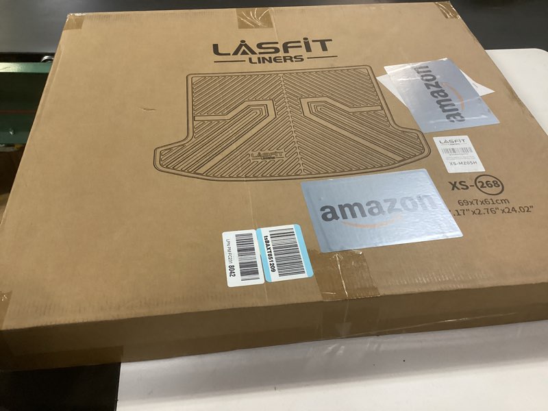Condition photo showing New/Like New for LASFIT Cargo Mat and Backrest Mat for Mazda CX-90 / CX 90 PHEV 2024 2025 7&8 Seats(Not for 6 Seats) TPE Custom Fit All Weather Trunk Mat Liner Waterproof CX90/CX90 PHEV Cargo Tray Accessories, Black CX90 | 2024-2025 | Cargo Liner & Backrest Mat
