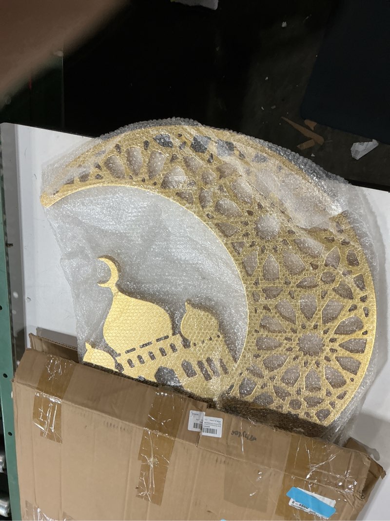 Condition photo showing New/Like New for thyle 2ft large ramadan decorations for home islamic crescent ramadan moon lamp decor led light up moon eid mubarak decoration light for bedroom living room lamp battery operated eid muslims gift gold