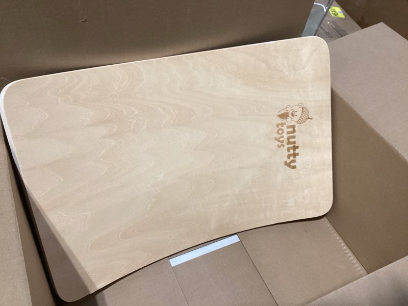 Condition photo showing Good Condition for nutty toys montessori wooden wobble board for kids & adults -100% natural wood balance board, waldorf toddler balancing toy, unique boy girl open ended toy best valentines day & easter gifts idea 2026 large