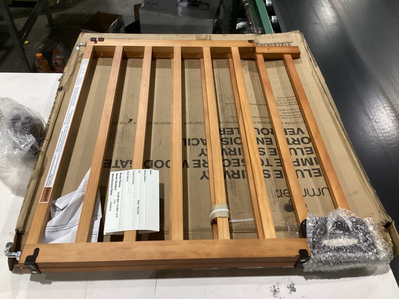 Condition photo showing New/Like New for Ingenuity Wood Banister & Stair Safety Pet and Baby Gate, 32"-48" Wide, 33" Tall, Install Banister to Banister or Wall, or Wall to Wall in Doorway or Stairway, Banister and Hardware Mounts - Cherry