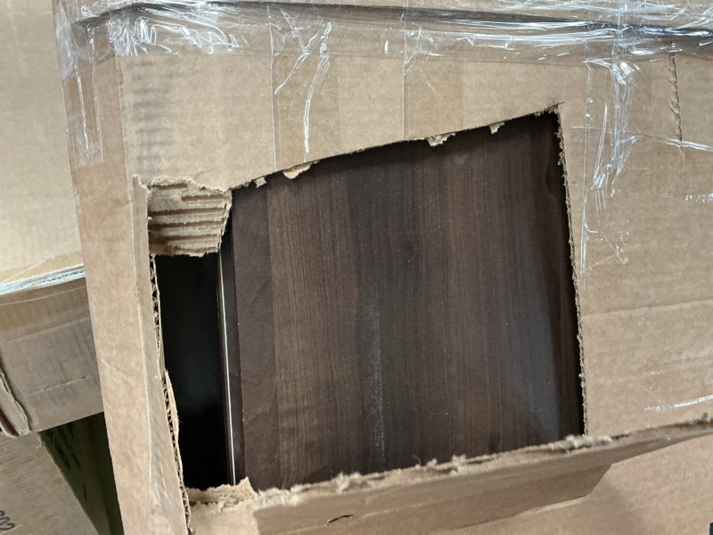 Condition photo showing As Is for Prepac Elite Tall Garage Storage Cabinet & Pantry Storage Cupboard, 2-Door Freestanding Bathroom or Pantry Cabinet with Adjustable Shelves, 16" D x 32" W x 65" H, Espresso Flat Doors 32"W x 65"H x 16"D Espresso