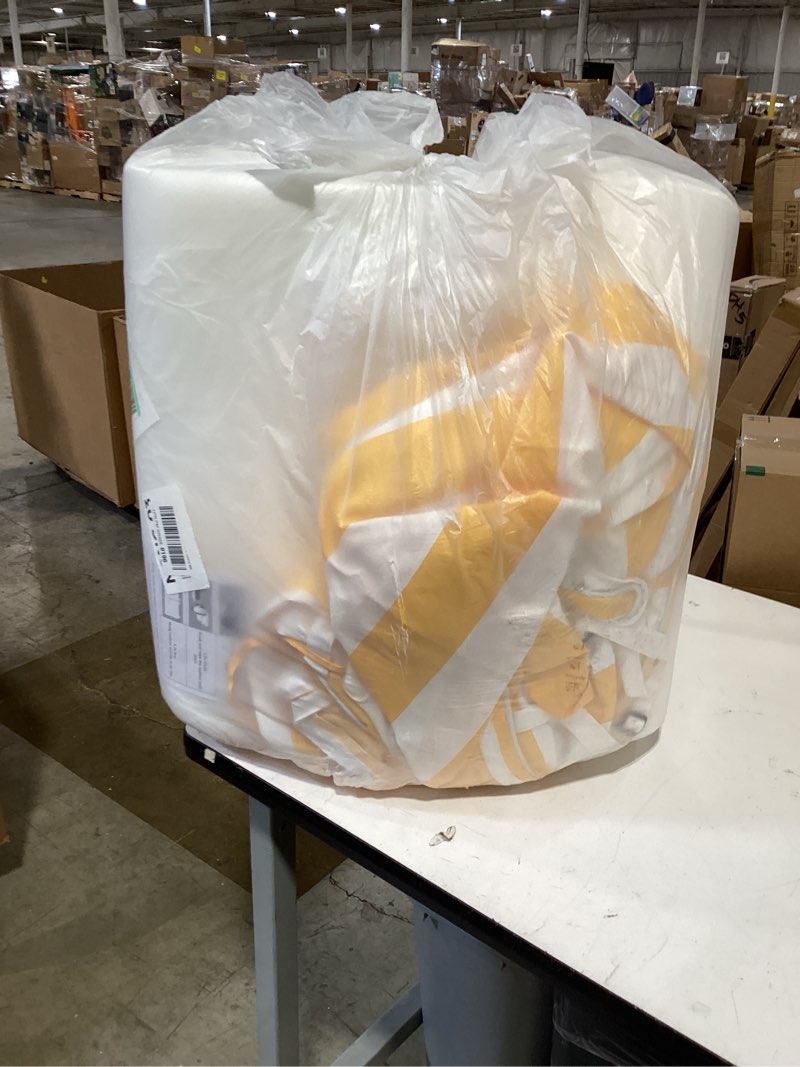 Condition photo showing As Is for only choice 2 pcs set outdoor lounge chair cushions patio chaise lounge chair cushion replacement cushions furniture seat cushions (yellow white striped) yellow white striped-2 pcs 74.4"x 22.05"x 2.76"