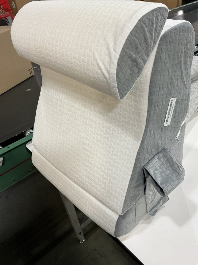 Condition photo showing Good Condition for 5PCS Reading Pillow for Sitting in Bed Adult, 2 in 1 Foldable Back Wedge Pillow for Sleep, Ergonomic Back Support Pillow with Arms for Watching TV, Gaming, Working, Recovery, 19” White/Grey