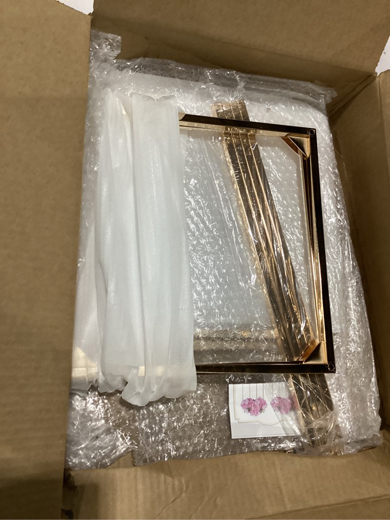 Condition photo showing New/Like New for NUPTIO 2 Pcs Metal Flower Floor Vase Column Geometric Centerpieces Flower Stand for Tables, 31½ inch Tall Gold Flower Holder for Home Party Wedding Decorations, Rectangular Display Rack 31½" H x 2 Pcs Gold